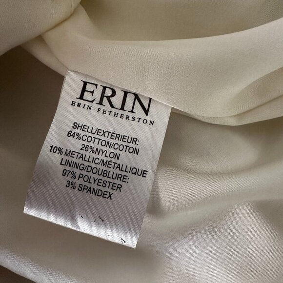 NWT Erin Fetherston Tillie Fit & Flare Metallic White Silver Cocktail Dress 8 - Picture 10 of 10